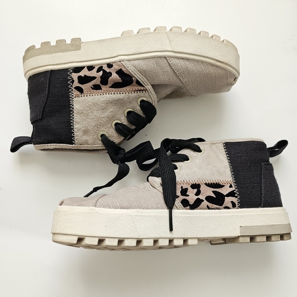 TOMS Womens Botas Lug Lace Up Sneakers Shoes Casual - Grey - Picture 5 of 9